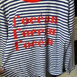 J. Crew Blue and White Striped Knit